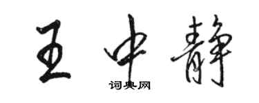 駱恆光王中靜行書個性簽名怎么寫