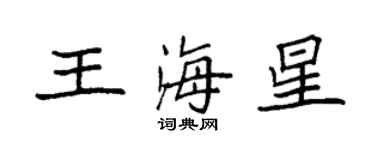 袁強王海星楷書個性簽名怎么寫