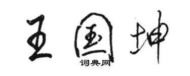 駱恆光王國坤行書個性簽名怎么寫