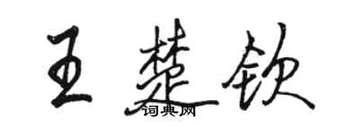 駱恆光王楚欽行書個性簽名怎么寫