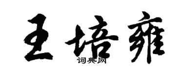 胡問遂王培雍行書個性簽名怎么寫