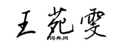 王正良王苑雯行書個性簽名怎么寫