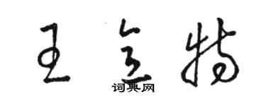 駱恆光王意特草書個性簽名怎么寫