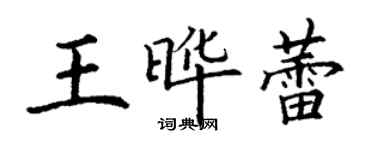 丁謙王曄蕾楷書個性簽名怎么寫