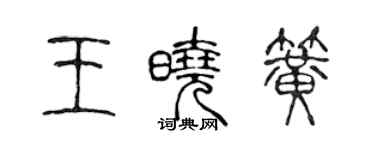 陳聲遠王曉簧篆書個性簽名怎么寫