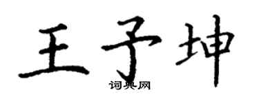 丁謙王予坤楷書個性簽名怎么寫