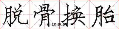 駱恆光脫骨換胎楷書怎么寫