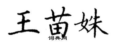 丁謙王苗姝楷書個性簽名怎么寫