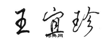 駱恆光王宜珍行書個性簽名怎么寫