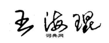 朱錫榮王海琨草書個性簽名怎么寫