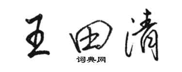 駱恆光王田清行書個性簽名怎么寫