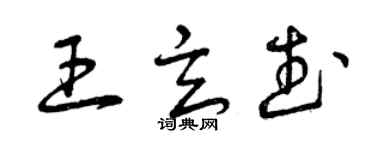 曾慶福王玄武草書個性簽名怎么寫