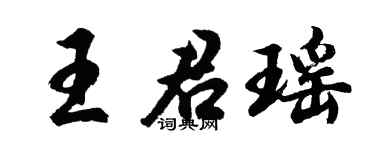 胡問遂王君瑤行書個性簽名怎么寫