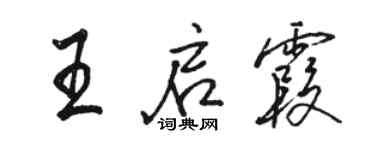 駱恆光王啟霞行書個性簽名怎么寫