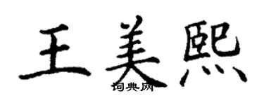 丁謙王美熙楷書個性簽名怎么寫