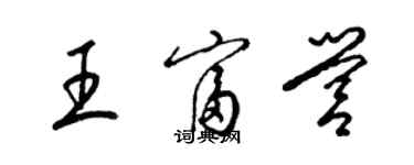 梁錦英王富營草書個性簽名怎么寫