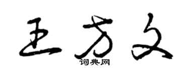 曾慶福王方文草書個性簽名怎么寫