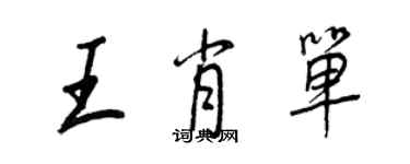 王正良王肖單行書個性簽名怎么寫