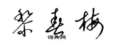 梁錦英黎春梅草書個性簽名怎么寫