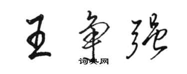 駱恆光王爭強行書個性簽名怎么寫