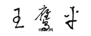 駱恆光王鷹平草書個性簽名怎么寫