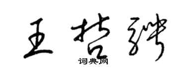 梁錦英王哲騁草書個性簽名怎么寫
