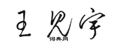 駱恆光王見宇草書個性簽名怎么寫