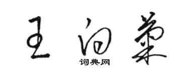 駱恆光王白菊草書個性簽名怎么寫