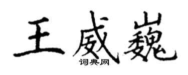 丁謙王威巍楷書個性簽名怎么寫