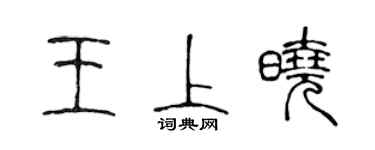 陳聲遠王上曉篆書個性簽名怎么寫