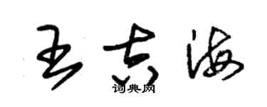 朱錫榮王吉海草書個性簽名怎么寫