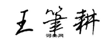 王正良王筆耕行書個性簽名怎么寫