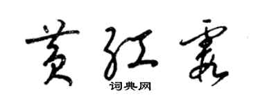 梁錦英黃紅霞草書個性簽名怎么寫