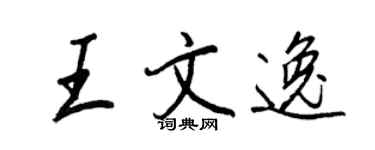王正良王文逸行書個性簽名怎么寫