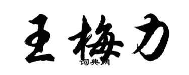 胡問遂王梅力行書個性簽名怎么寫