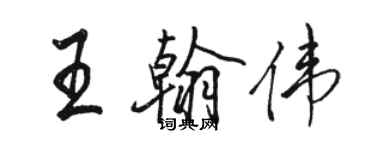 駱恆光王翰偉行書個性簽名怎么寫