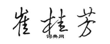 駱恆光崔桂芳行書個性簽名怎么寫