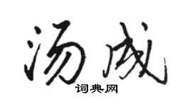 駱恆光湯成行書個性簽名怎么寫