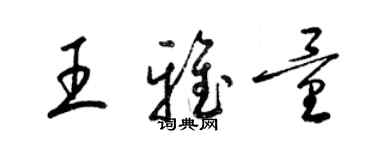 梁錦英王雅量草書個性簽名怎么寫