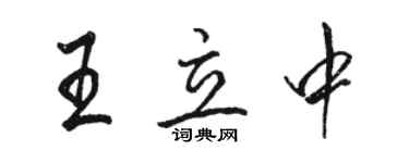 駱恆光王立中行書個性簽名怎么寫