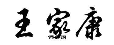 胡問遂王家康行書個性簽名怎么寫