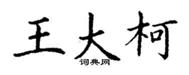 丁謙王大柯楷書個性簽名怎么寫