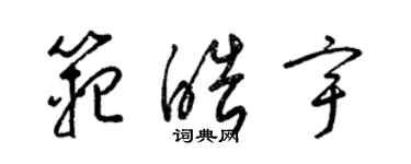 梁錦英范皓宇草書個性簽名怎么寫