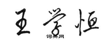 駱恆光王學恆行書個性簽名怎么寫