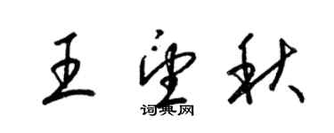 梁錦英王望秋草書個性簽名怎么寫