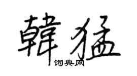 王正良韓猛行書個性簽名怎么寫