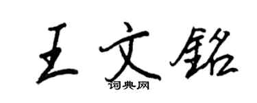 王正良王文銘行書個性簽名怎么寫