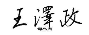 王正良王澤政行書個性簽名怎么寫