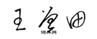 駱恆光王曾田草書個性簽名怎么寫