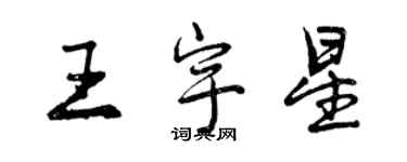 曾慶福王宇星行書個性簽名怎么寫